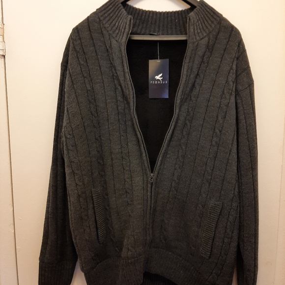 Pegasus thick zip up Jumper XL men grey - Picture 2 of 7